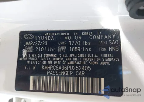 2023 Hyundai Venue Limited from USA, damaged, VIN KMHRC8A36PU252405